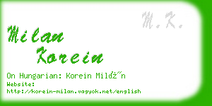 milan korein business card